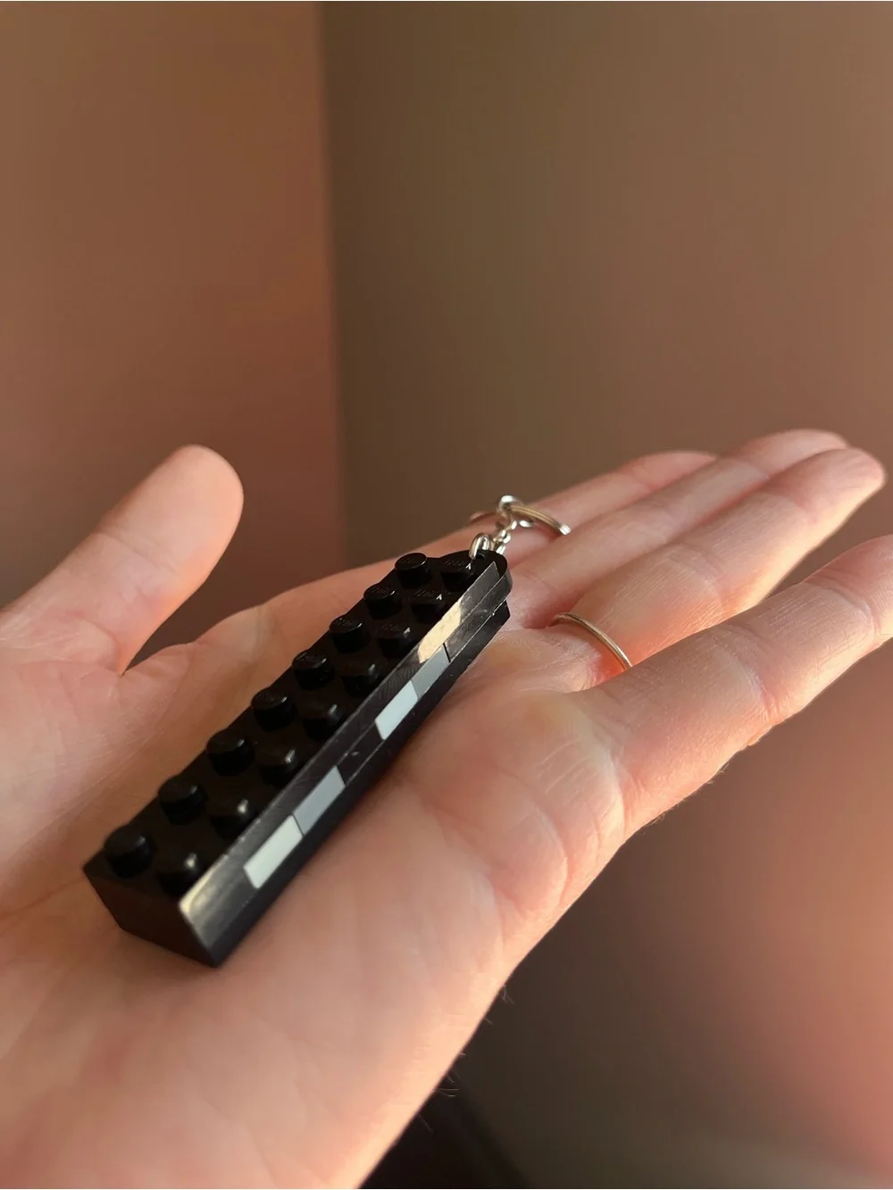 Lego Black, White and Grey Brick Keychain - Handmade